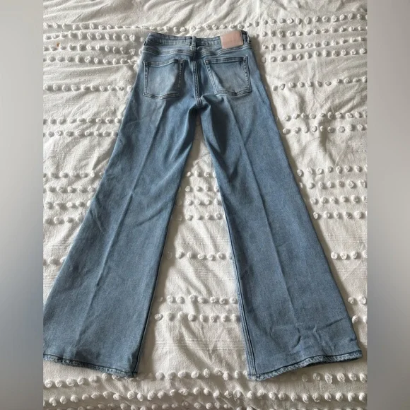 Free People Light Blue Flare Jeans Low Rise